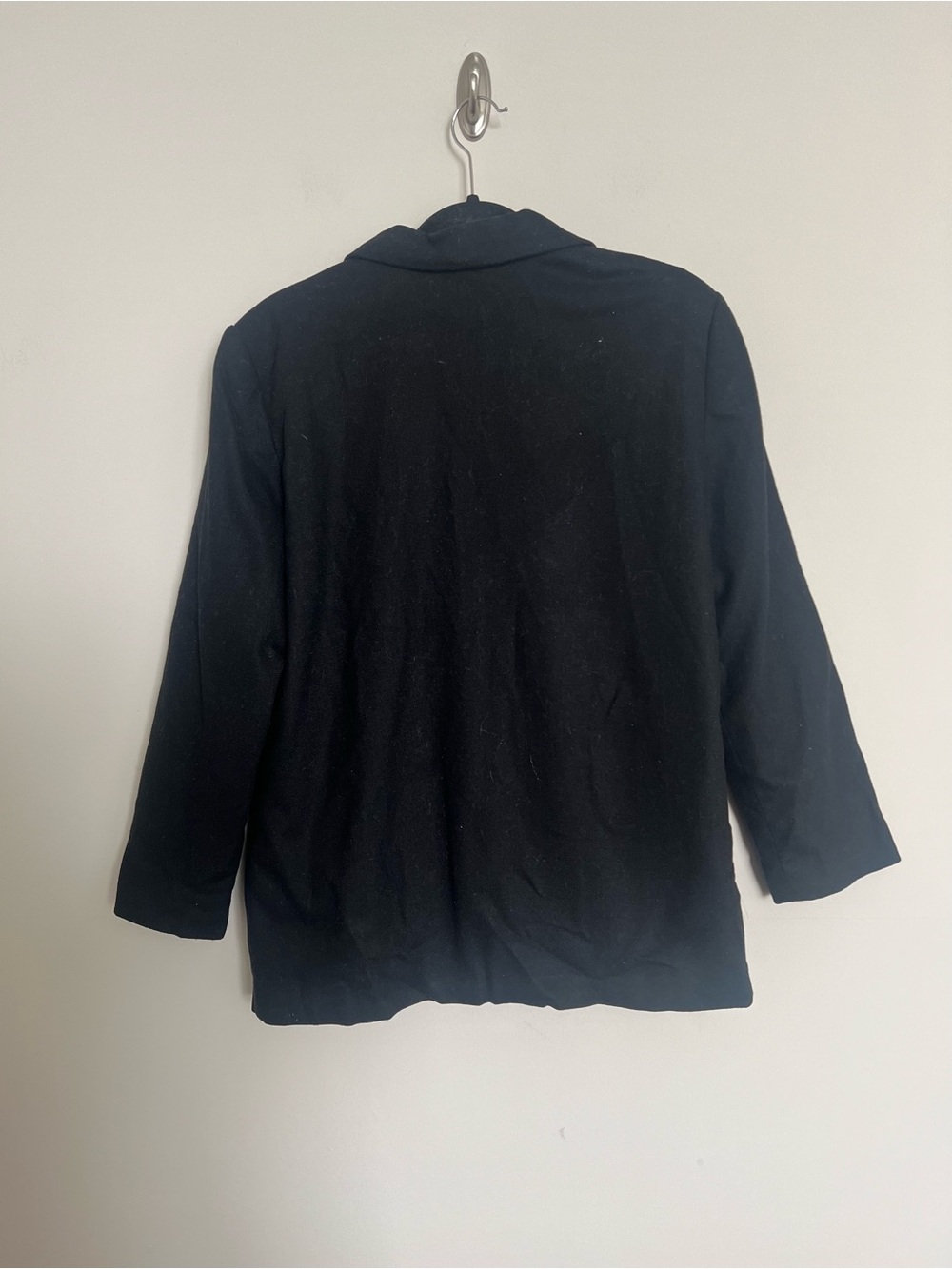 Harris Wallace Black Wool Blend Career Blazer Jacket Womens Size 10 Chic - Picture 6 of 7